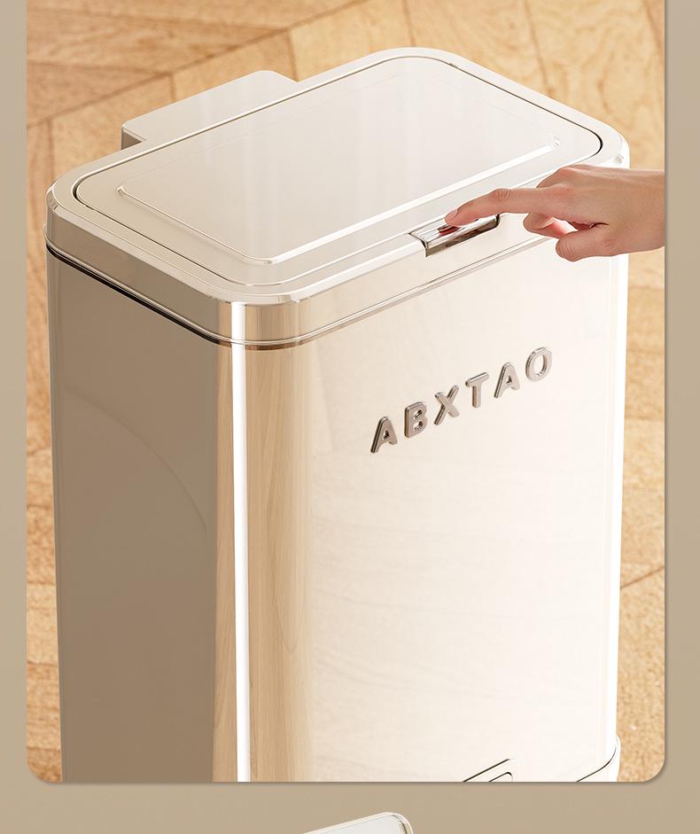 High-Legged Kitchen Trash Can with Wheels - Large Capacity, Narrow Gap, with Lid