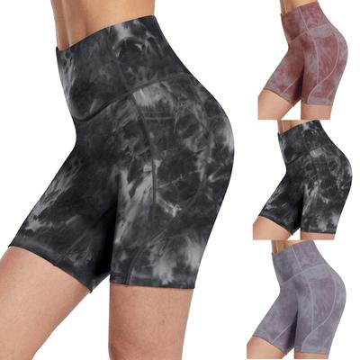 Women's Printing Pad Dyeing High Waist Tight Fitting Hip Lift Shorts Yoga Pants