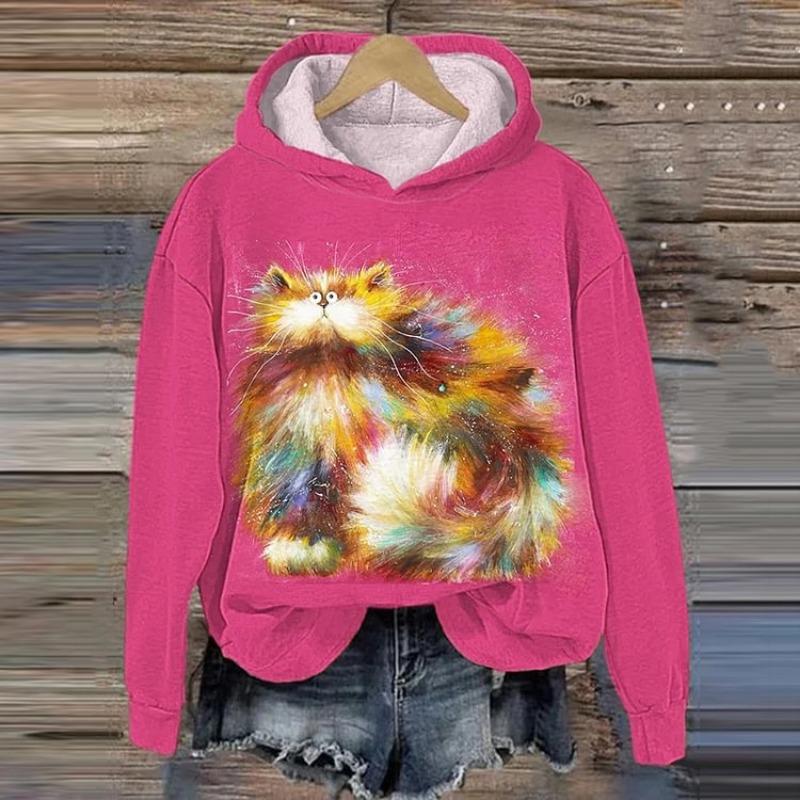 Damen Hoodie 3d Tiere Langarm Damenbekleidung Herbst Hip Hop Mode Street Style Lustiges Hunde Muster Kapuzenpullover