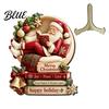 Indoor Outdoor Christmas Sign Wooden Table Sign 2D Flat Santa Claus/Snowman Reading Desktop Ornament Decorative Signage with Stand Holiday Tabletop