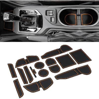 Cup Holder Erts For Subaru Crosstrek Accessories      2018, For Subaru Impreza 2017- Center Console Mat Non-Slip Door Pocket Liners (15Pc, Orange)