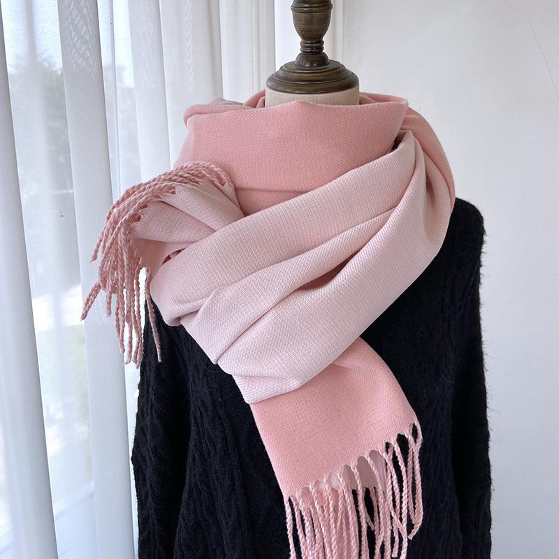 Fashionable And Trendy Scarves For Women In Autumn And Winter, New Mid Length Scarves With Sweet And Warm Tassel Shawls For Students And Couples
