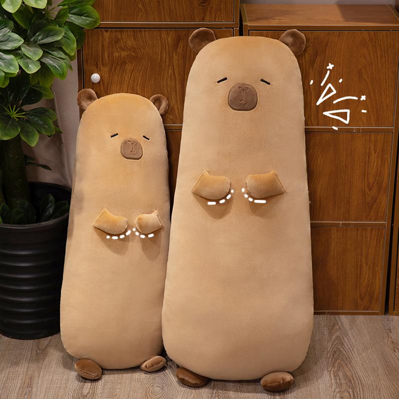 Soft Capybara Long Pillow Plush Toy Doll Kapibara Doll Girl Soothing Ragdoll