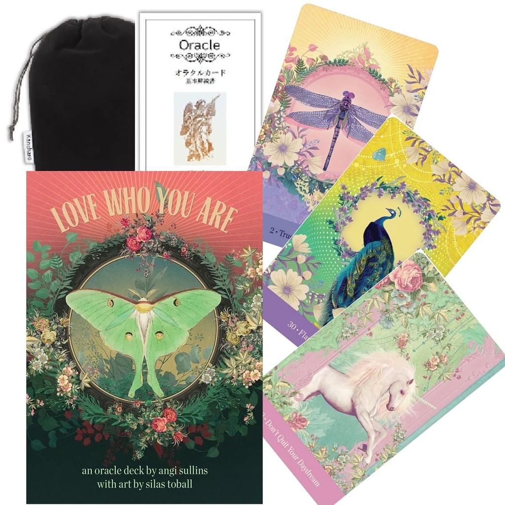 Kancharo Oracle Cards, 44-Piece Tarot Card Set [Love Who You Are], Includes Japanese Oracle Card Basic Instructions & Pouch (Authentic)