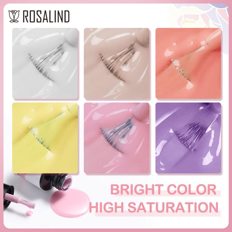 ROSALIND 150 Colors Mini Nail Gel Polish Soak Off UV Gel Nail Polish Long Lasting Base Top Gel Polish Temperature Cat Eye Glitter Nail Gel Glue