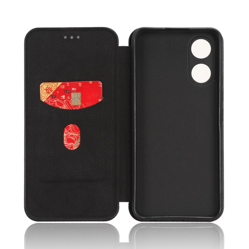 VIVO Y02S Carbon Fiber Multi-Card Euro-Asia Leather Flip Phone Case