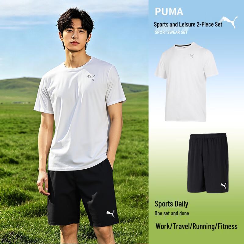 PUMA Men s Short Sleeve  Shorts Sport Set XS