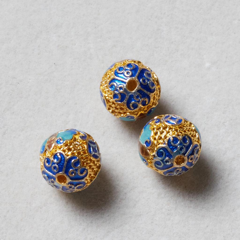 Copper Gold-Plated Cloisonné Spacer Beads for DIY Jewelry & Bracelets