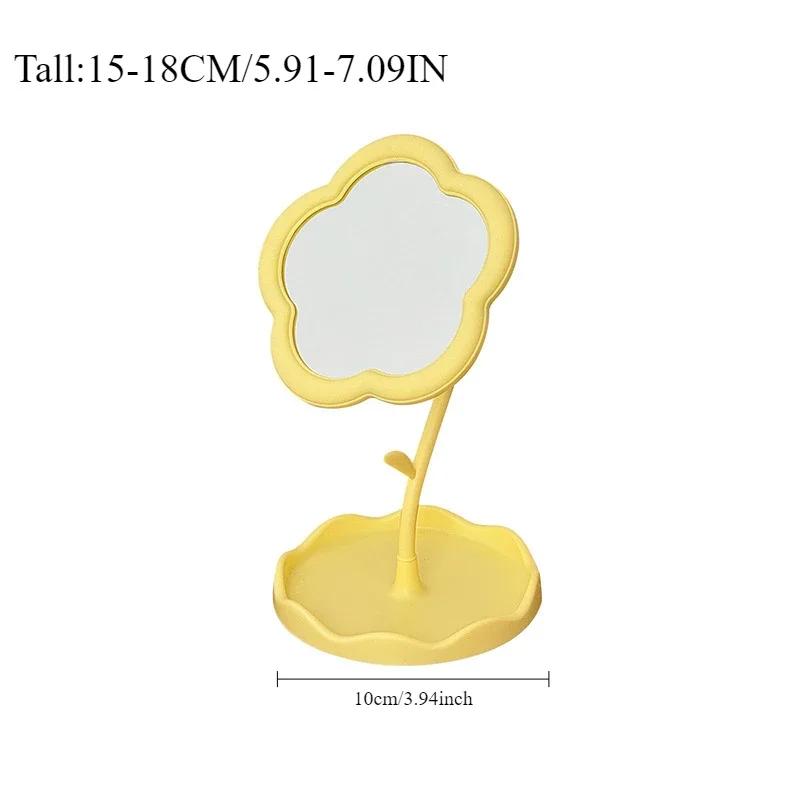 Floral Office Mirror, Dormitory Creative Decoration, Makeup Dressing Mirror, High-end Style, Bedroom Home Decoration