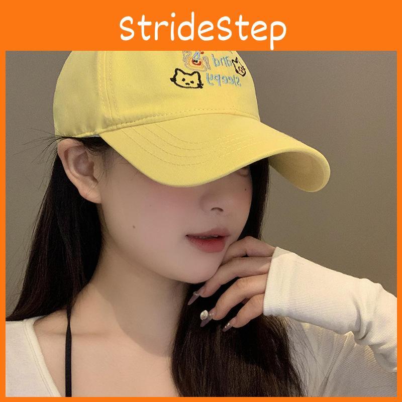 Embroidered Yellow Trendy Cat Baseball Hat For Women Perfect Summer Casual Wear