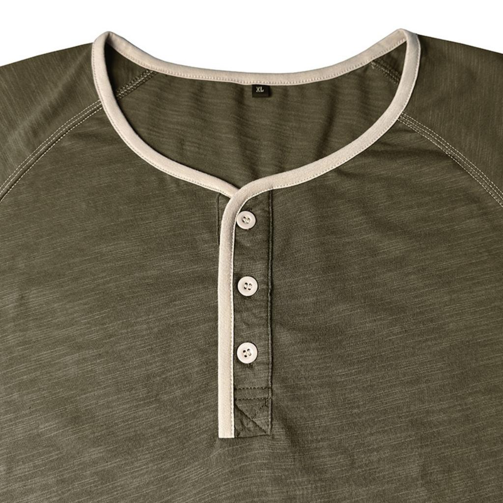 Men’s Slim Fit Lightweight Breathable Raglan Sleeve Henley Neck Short Sleeve Athletic Casual Shirt Top