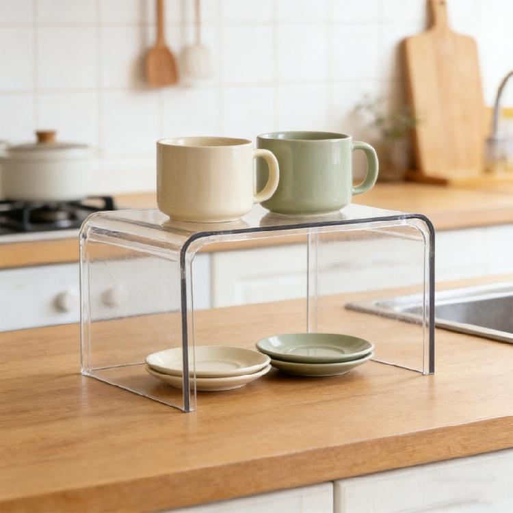 Interconnected Acrylic Cabinet Shelf For Effective Space Utilization In Cooking And Bath districts