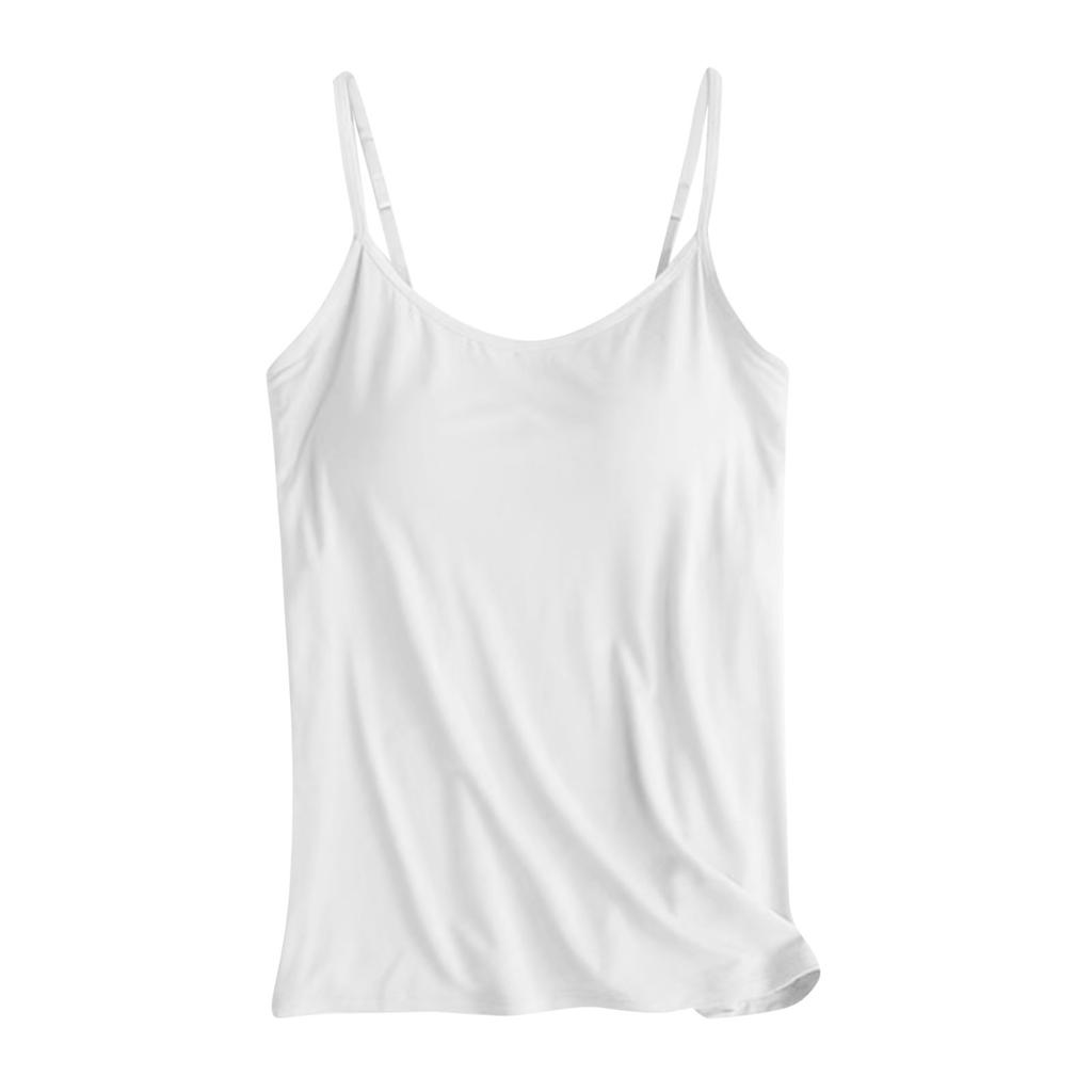 Women With Chest Pads One Camisole Thin Straps Underwear Sports Bottoming Shirt