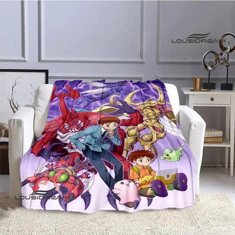 Coperta stampata cartone animato Digimon Coperta in flanella Coperta calda coperta da picnic Coperta da casa da viaggio fodere per letto Regalo di compleanno