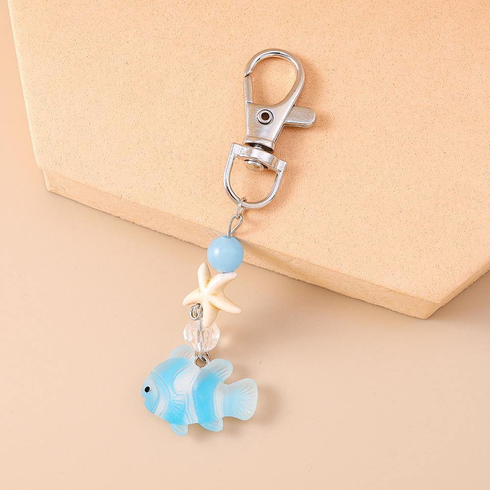 Starfish Pendant Keychain Colorful Women Keychain Accessories Beaded Key Chain Premium Cute Clownfish Keychain For Car Keys Kids