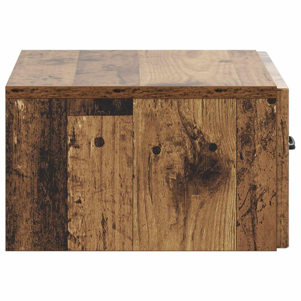 Wall Mounted Nightstand Reclaimed Wood Look 49 x 34.5 x 20 cm
