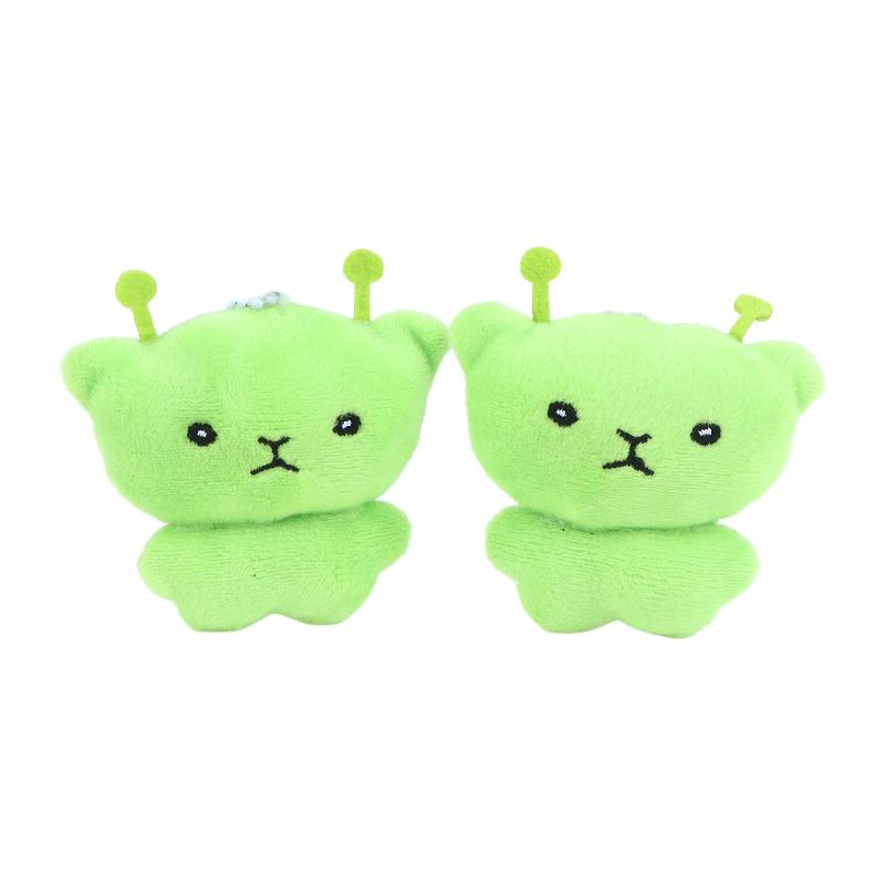 Cute Mini Green Alien Plush Keychains Cartoon Soft Stuffed Doll Keyring Bag Hanging Decoration Car Key Chains Kawaii Gifts