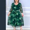 2024 European & American Plus Size Women's Mid-Length Print Dress