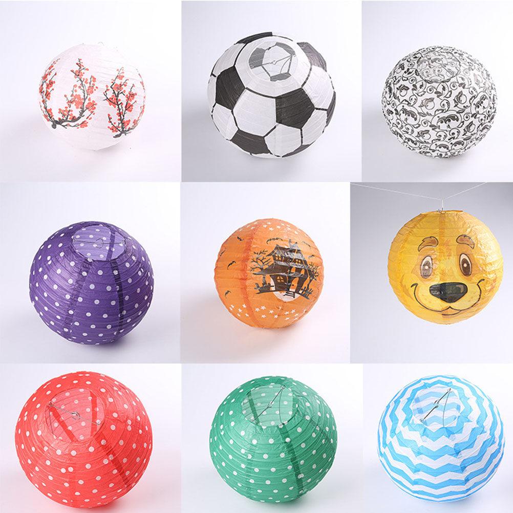 6Pcs Football Pattern Kids Paper Lanterns Hanging Decorations for Classroom Kindergarten Kids Room Holiday Festival Party