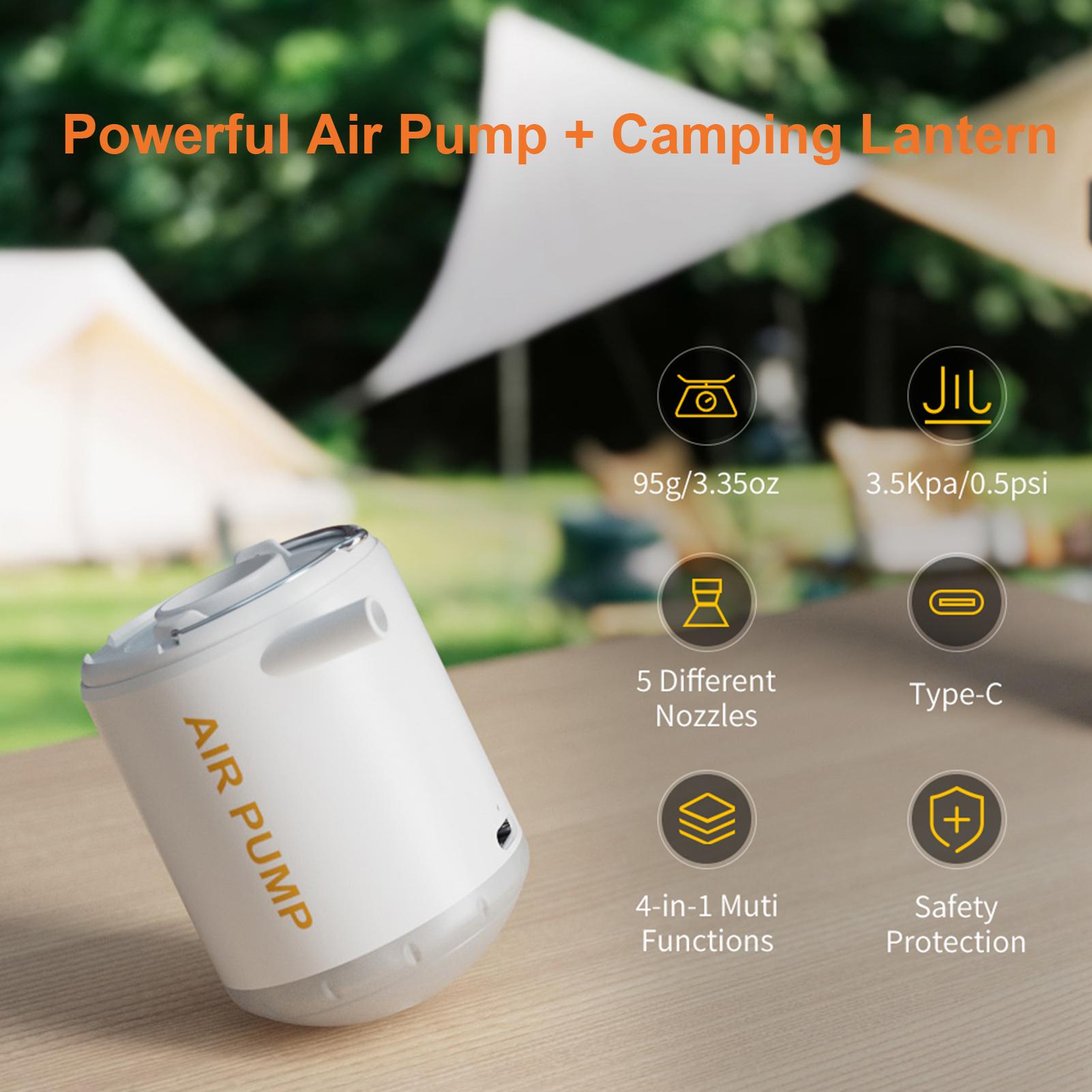 Electric   Pump, Portable Quick Inflate Deflate Pump   Mattress   with LED Camping Lantern 5 Nozzles for Pool Floats Mattress Swimming Vacuum S