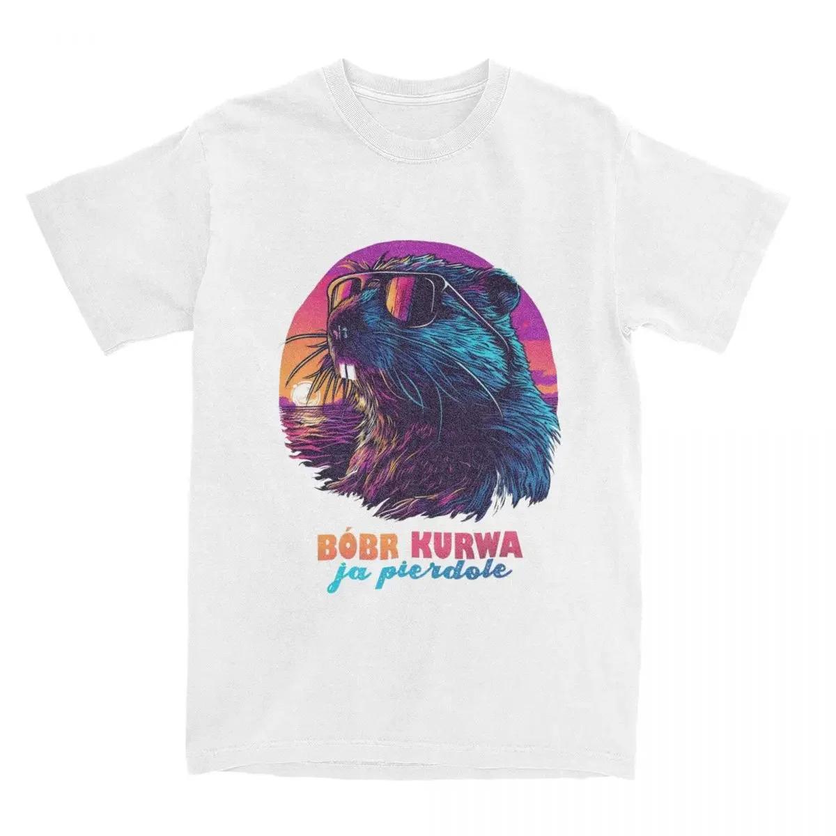 

Couple T-shirt Synthewave Polish Beaver Meme Bobr Bober Kurwa T-shirt Novelty Summer T-shirt Street Fashion Design Top 4XL