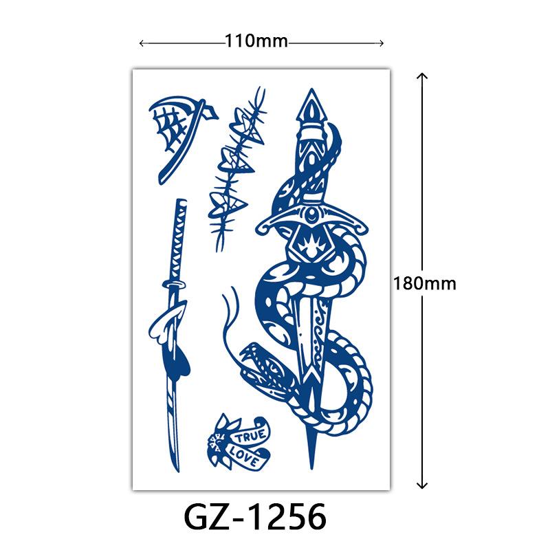 Herbal Tattoo Stickers, Juice Tattoo Stickers, Semi-Permanent English Letter Tattoo Stickers Tattoo