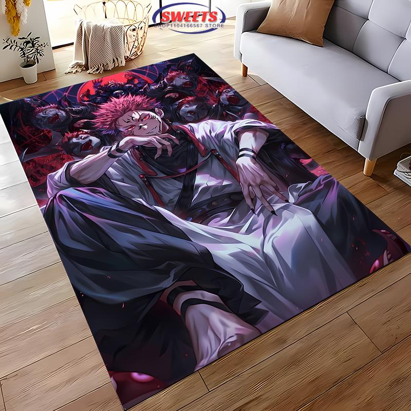 New To Sukuna Jujutsu Kaisen Carpet ! Beautify Space, Anti-slip Sound Insulation Living Room Bedroom Office Area Can Be Used Mat
