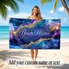 Space Cosmic Theme Soft Beach Towel Personalized Custom Name Text Towel Portable for Beach Pool Travel