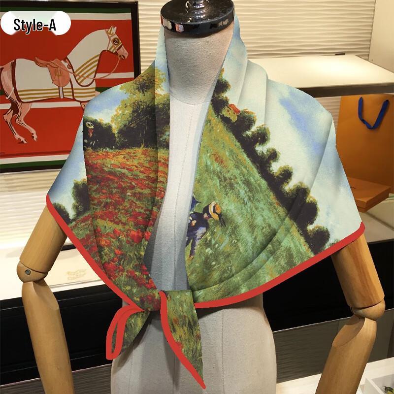 Women's Retro Print Square Scarf
