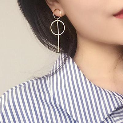 Gold Metal Tassel Earrings For Women Long Circle Pendant Earings Fashion Jewelry Statement Geometric