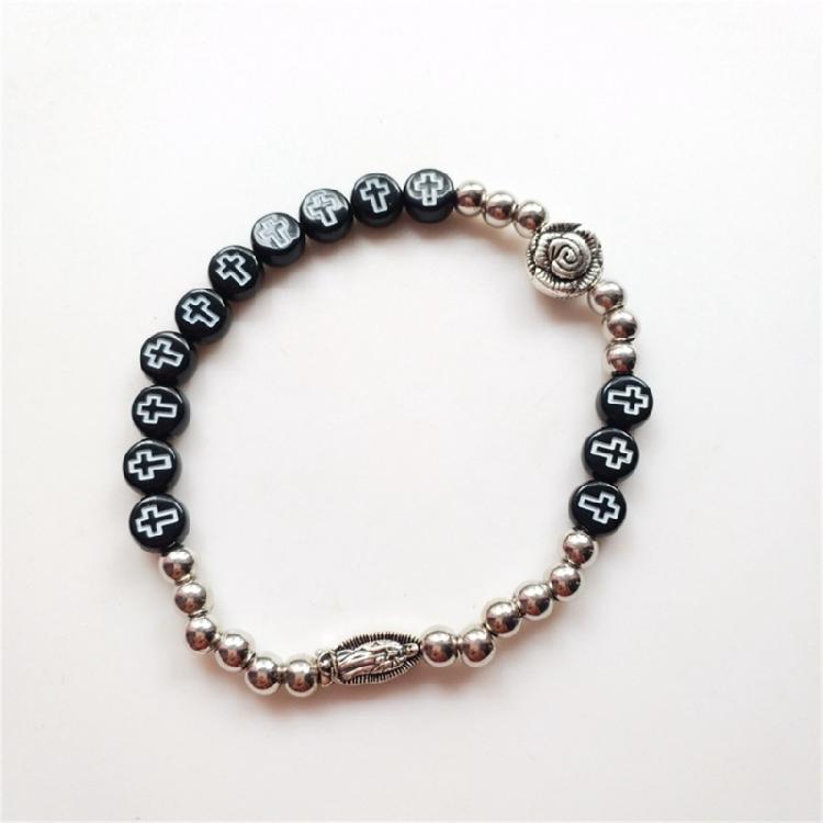 Catholic Cross Rosary Bracelet Bangle Prayer Catholic Jewelry Religious Gift