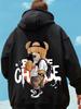 Lustige Selfie Bär Print Fleece Grafik Hoodies Für Herren Hip Hop Streetwear Locker Oversized Kapuzensweatshirt Lässige Y2K Kleidung
