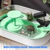Indoor Bird Bath Tub for Small Companion Birds with Water Pump, Plastic Bath Tray and Clear Wall for Daily Use