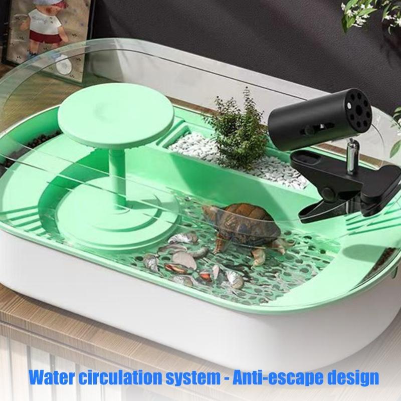 Indoor Bird Bath Tub for Small Companion Birds with Water Pump, Plastic Bath Tray and Clear Wall for Daily Use