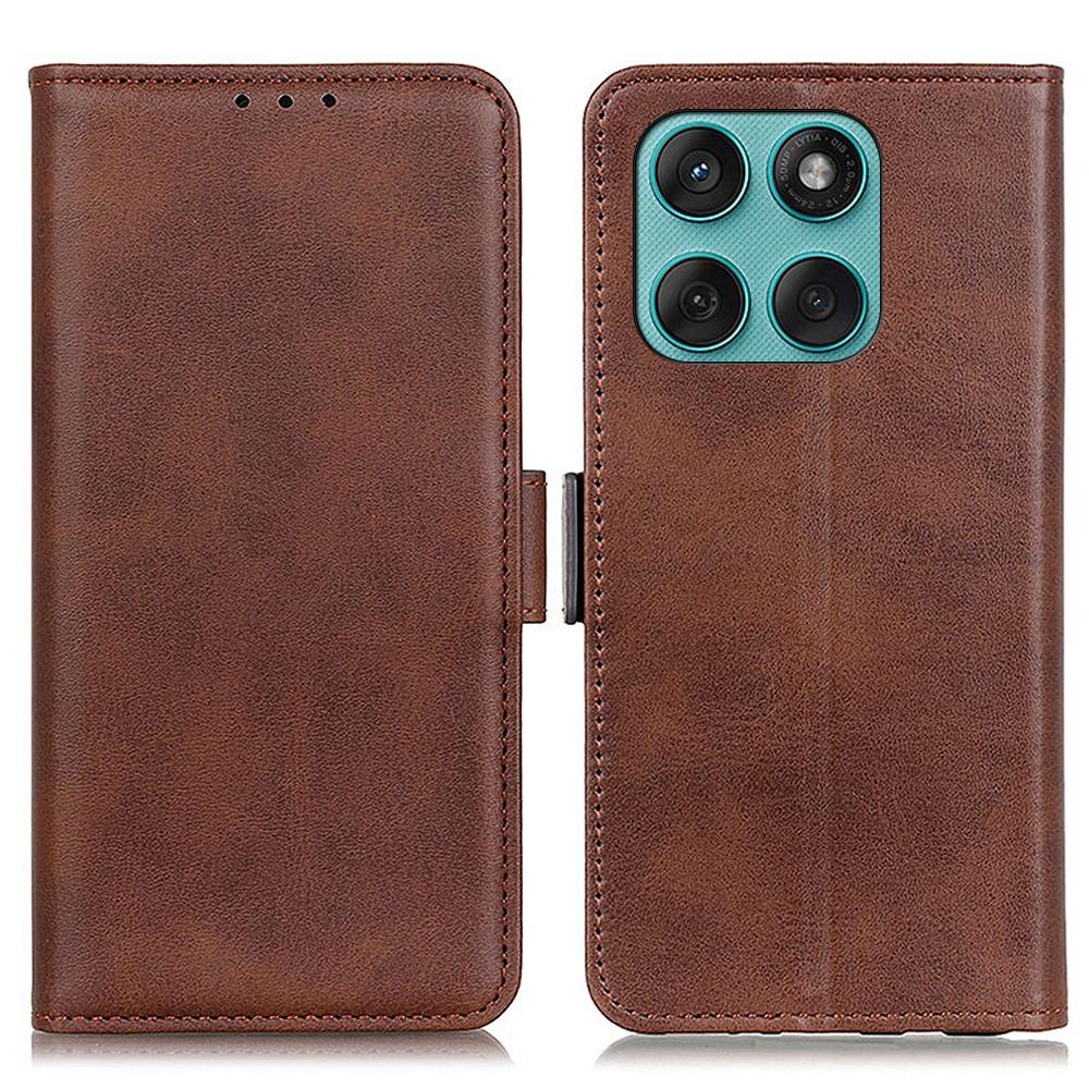 Etui ze stojakiem dla Motorola Edge 60 5G/60 Fusion 5G, Pokrowiec na telefon ze skóry PU o fakturze skóry bydlęcej