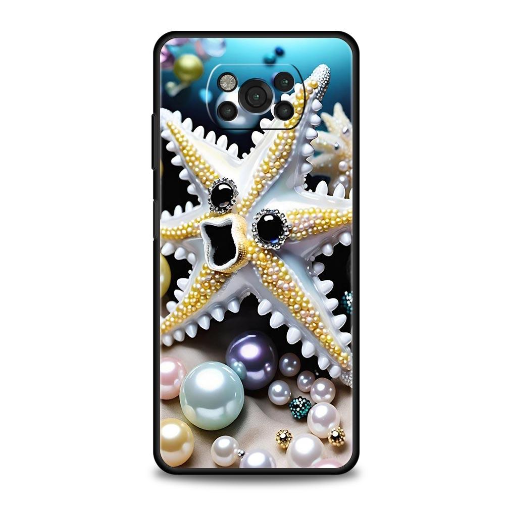 Ocean Coastal Seashell Seaweed Phone Case Cover  for Xiaomi Poco F7 Ultra F6 F5 F4 F3 X6 X5 X4 X3 NFC C51 C55 M4 GT 5G Soft TPU