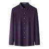MONTAGUT Men's Tencel Silk Wool Blend Long-Sleeve Shirt