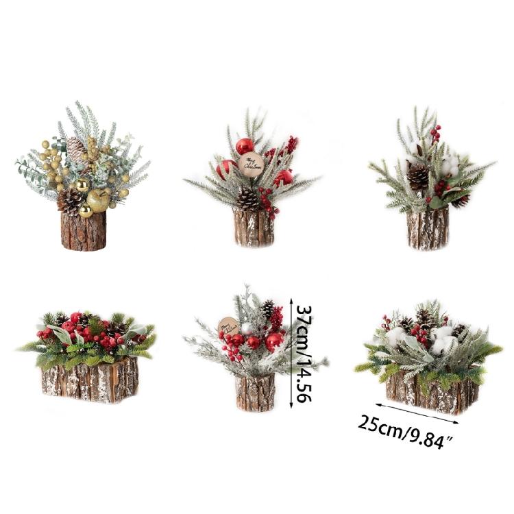 Artificial Christmas Tree Small Bucket Christmas Holiday Dining Table Decor