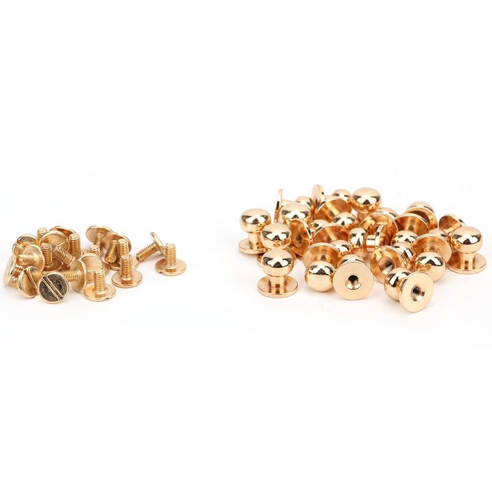 20 Sets Copper Round Head Stud Spot Screwback   Leather Craft Rivets 10 X 8mm