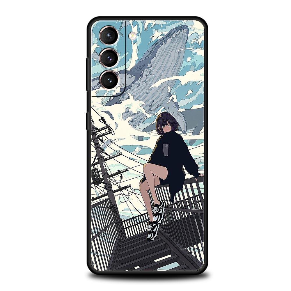 Anime Girl Art Scenery Soft Phone Case For Samsung Galaxy S23 S22 S21 S20 FE Ultra 5G S10 S10E S9 S8 Plus 10 20 Silicone Cover