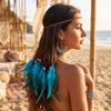 Geflochtene Kordel Bohemian Quasten Stirnband Stammes Feder Haarverlängerungen Exotische Urlaubsaccessoires