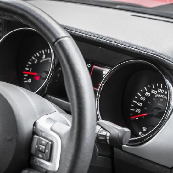 2X Dashboard Panel Frame Trim Ring Decor Cover For Ford Mustang 15+ Carbon Fiber