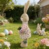 Soft Fabric Easter Rabbit Doll Toy Height Adjustable Hare Figure Ornament For Kids Room Garden Yarn Festival Decoration