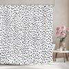Abstract Geometric Lines Shower Curtain Irregular Pattern Square Wave Pattern Polyester Shower Curtain Bathroom Decor With Hooks