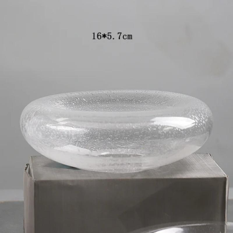 Doppelwandiges Blasen-Glasgeschirr, Dessertteller, Hochwertiges Restaurant Kaltgerichte, Japanische Küche Sashimi-Platten, Kunst Geschirr