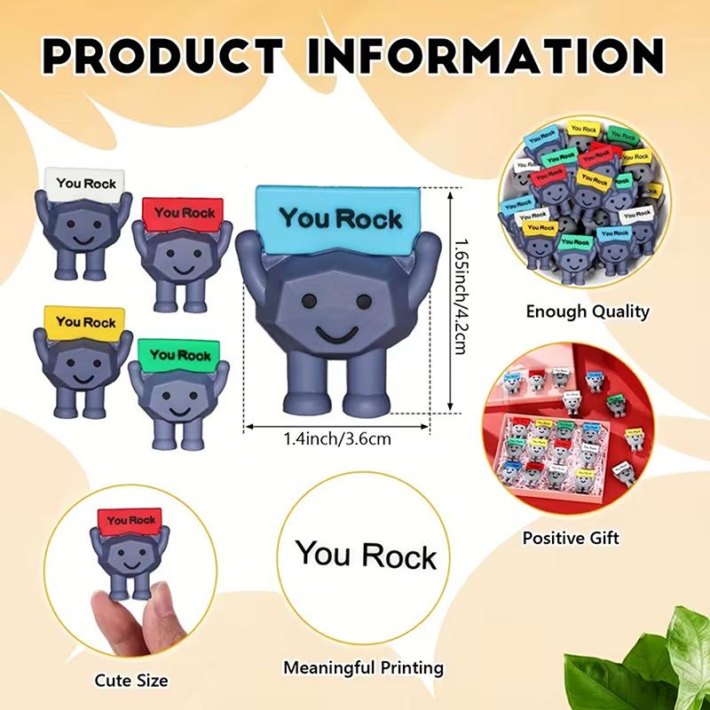 5/15/35/50 Stuks Miniatuur "You Rock" Inspirerend Beeldje, Bureau Woondecoratie, Geschikt Voor Feestdagen En Feestdecoraties.