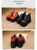 Women's Genuine Leather Platform Shoes 2025: Autumn/Winter Pure Cowhide Petite Height-Increasing Hook & Loop Single Shoes