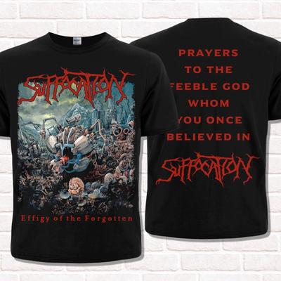 Μαύρο T-Shirt Suffocation Είδωλο του Ξεχασμένου 1991 Brutal Death Metal T-shirts Μπλούζες Unisex Βαμβακερό Κοντομάνικο High Street