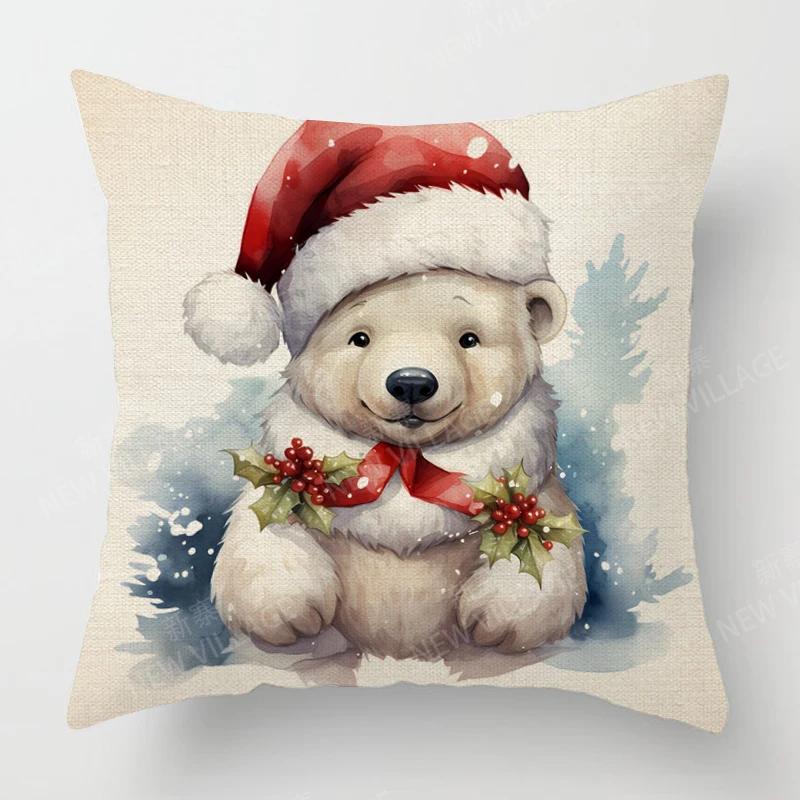 Dekoratives Kissen Wohnzimmerdeko Sofakissenbezug 40*40 40x40cm 60x60cm 45x45cm 50x50cm Pflanze Winter Frohe Weihnachten
