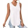 Summer Women's Vest Solid Color V-neck Split T-shirt Tank Top